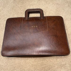 Vintage Pegasus Briefcase Brown Leather Made In USA 17.5 x 12 Inches VGC